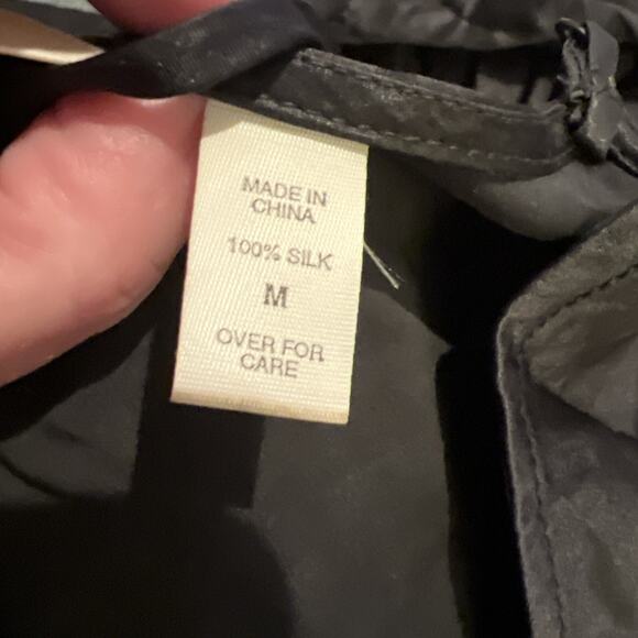 Victorias Secret Black 100% Silk Slip Gown Sheer V Front Size Small - Picture 5 of 6